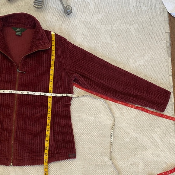 Women’s Woolrich Kinsdale Corduroy Burgundy Full Zip Jacket, Pockets! Size L - Picture 14 of 17